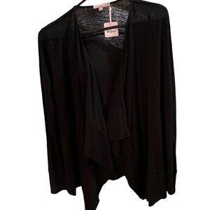 Calypso St. Barth Black Linen Stolka Cardigan Size M. NWT